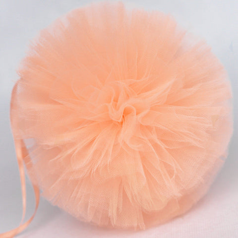 Peach tulle pom pom - Decopompoms