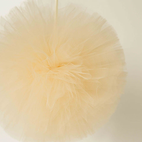 Pale peach pink tulle pom pom - Decopompoms