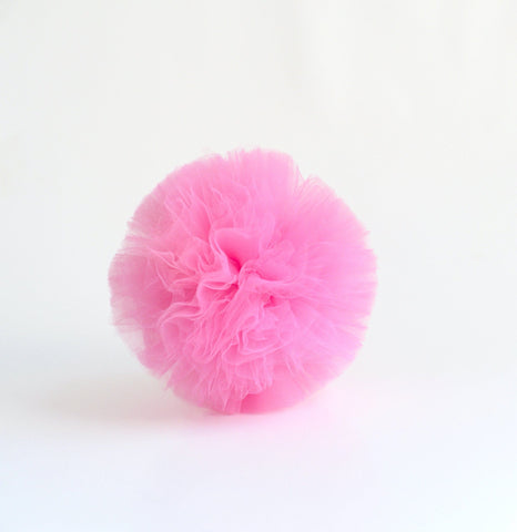 Pink tulle pom pom - Decopompoms