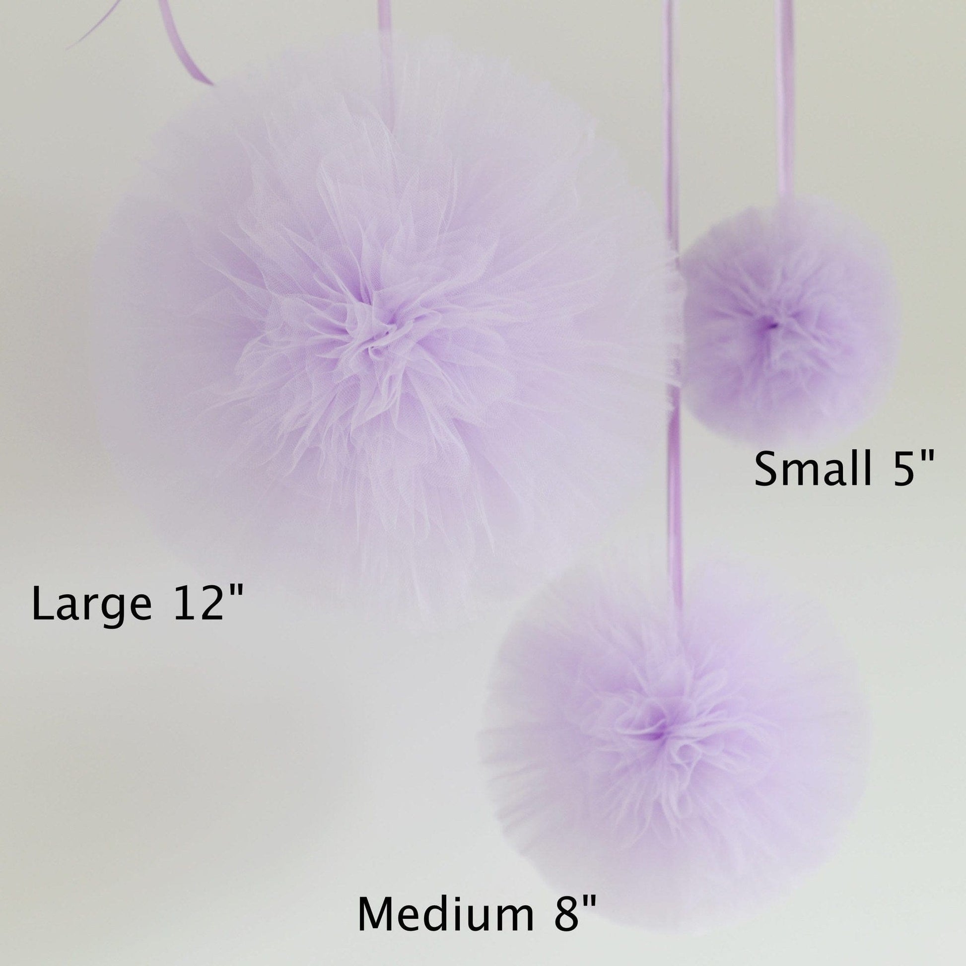 5 Mint mixed size tulle pompoms set - Decopompoms