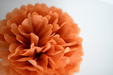 Paper pom pom in burnt orange color - wedding party decorations - fall decor - Decopompoms